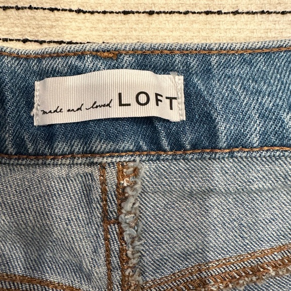 Loft High rise wide leg jeans in authentic Mid indigo wash. - Picture 4 of 10